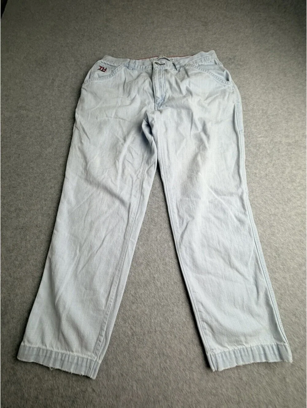 Tommy Hilfiger Mens Jeans W31 L29 Light Wash Blue Carpenter Workwear Relaxed Fit